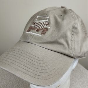 JEEP PROVISIONS TJ Embroidered Hat Strapback Adjustable Dad Cap Brown Cotton